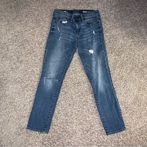 GAP Women's Boyfriend Jeans - Distressed Blue